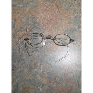 ANTIQUE OPTICAL SMALL LENS EYEGLASSES SPECTACLES SILVER FRAME OLD VICTORIAN